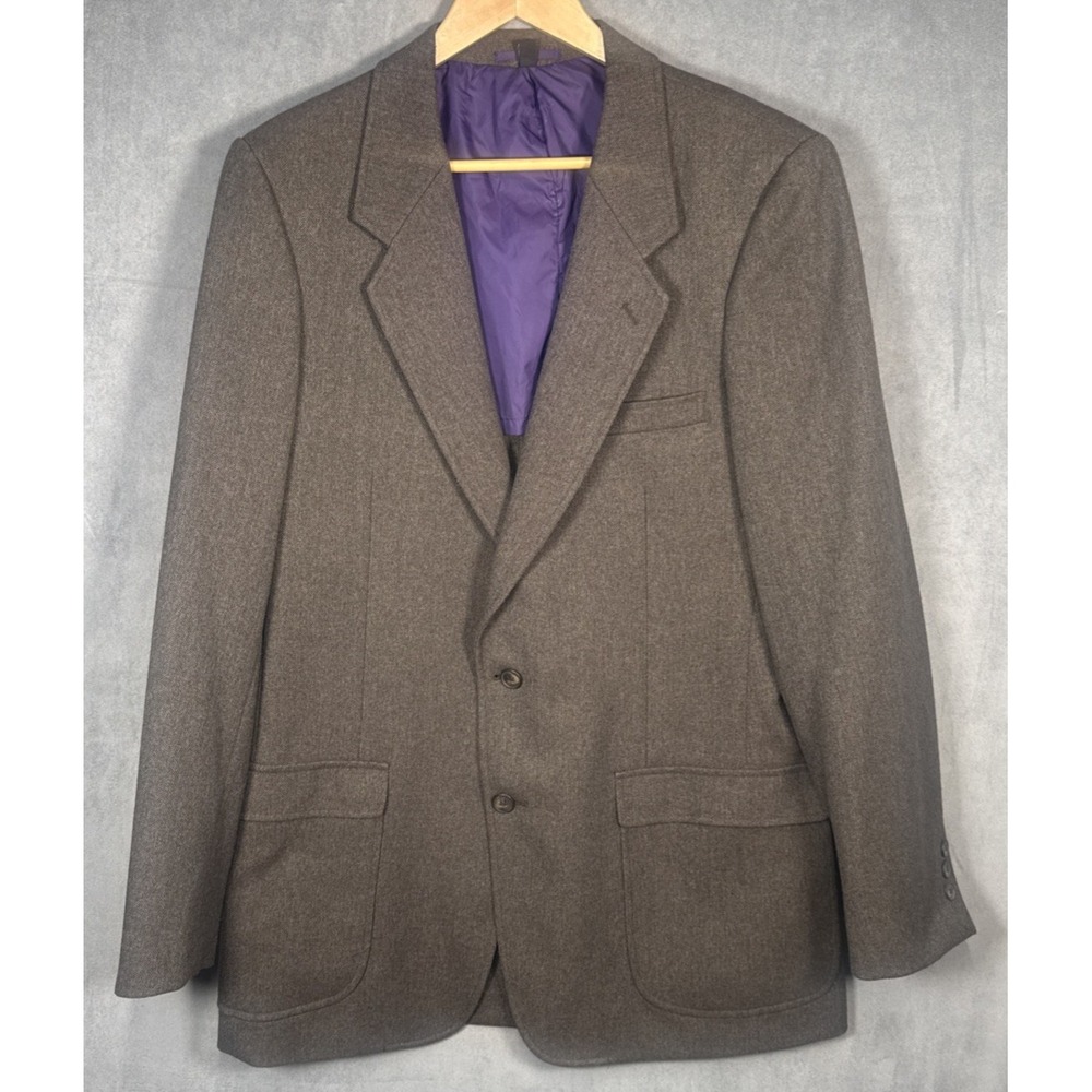 Patagonia Vintage Herringbone Blazer Mens 42L Brown Poly Nylon Sport Coat